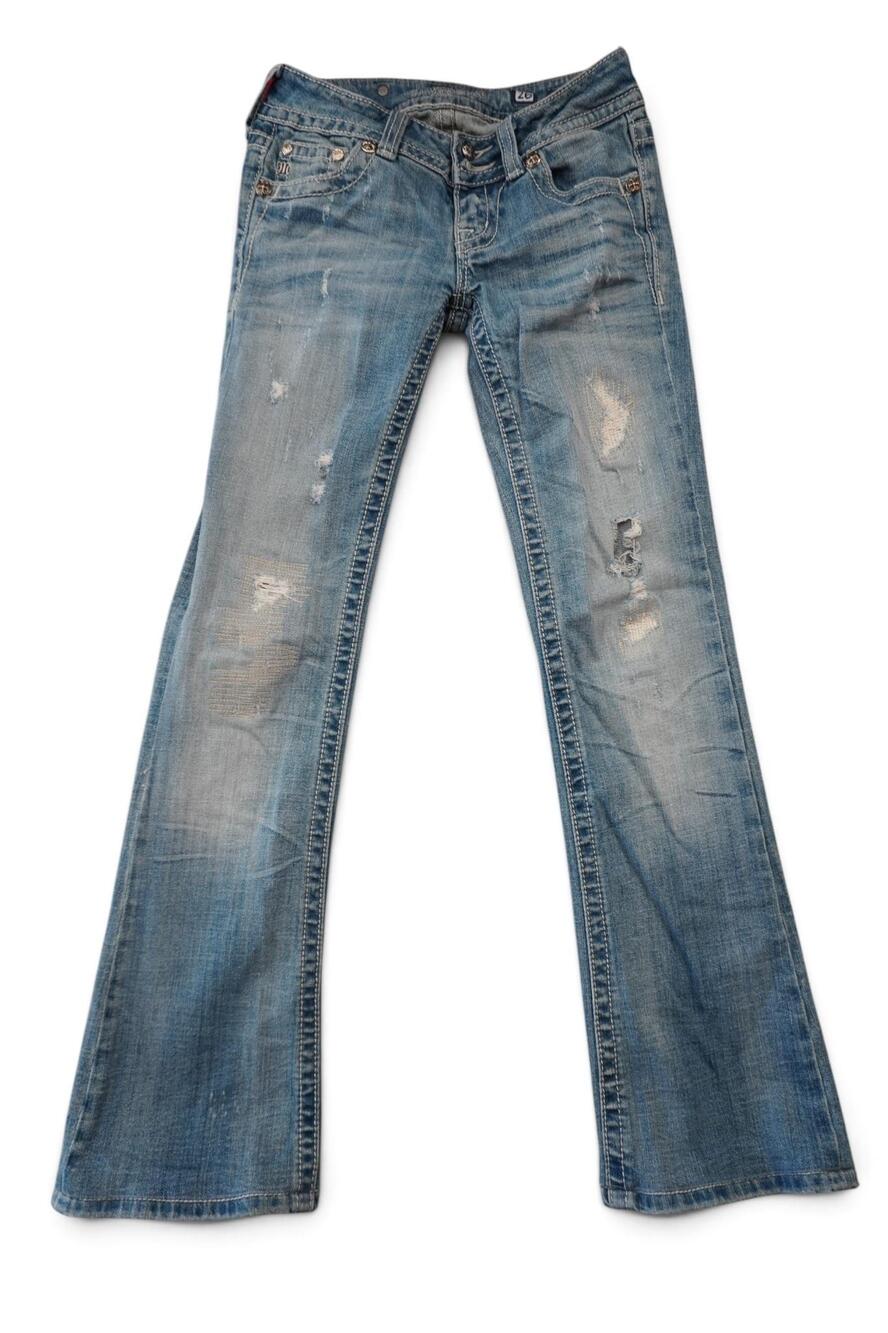 Miss Me Jeans Womens 26 Blue Bootcut Low Rise Stretch Denim JP4009BT